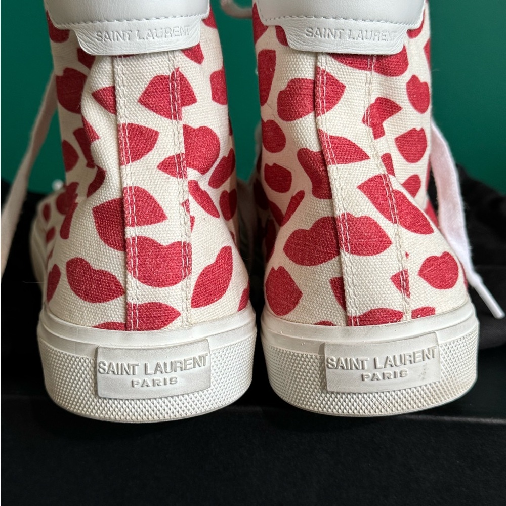Saint Laurent MALIBU LIPS Printed HIGH-TOP Women's Sneakers EU 41 US 10 - Picture 14 of 16